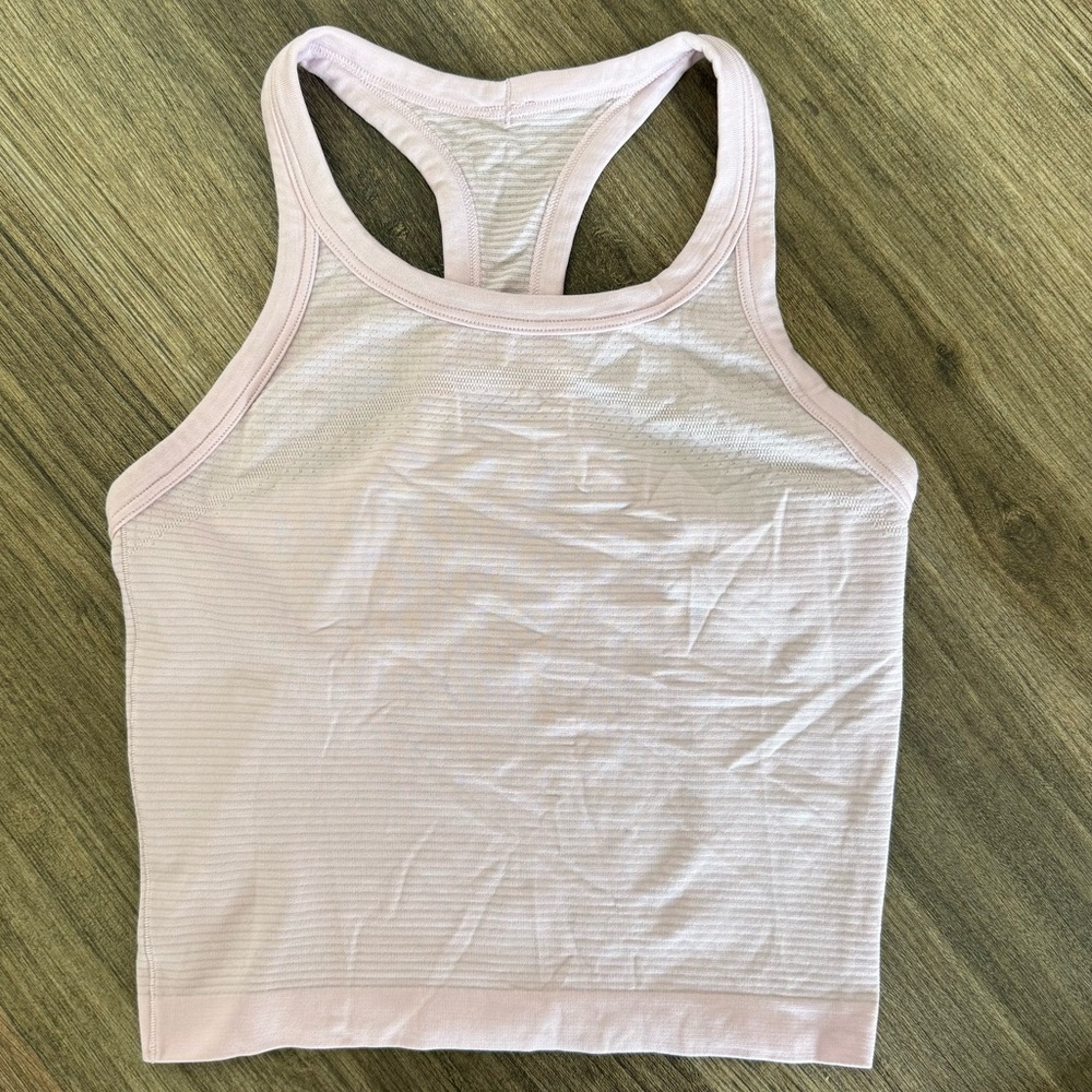 Light Pink Lululemon Racerback Cropped Tank Top